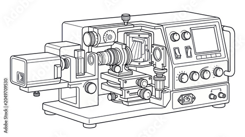 фотографія Scientific Instrument Outline Vector Illustration