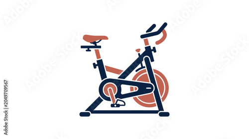 Cuadro en lienzo Stationary Exercise Bike Vector Illustration