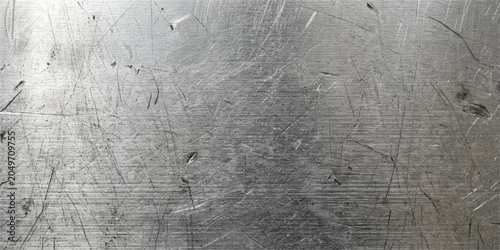 Valokuva Worn brushed stainless steel texture with scratches scratched background industr