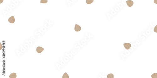 Seamless pattern of candlenuts on white background for Indonesian food packaging and surface pattern design
