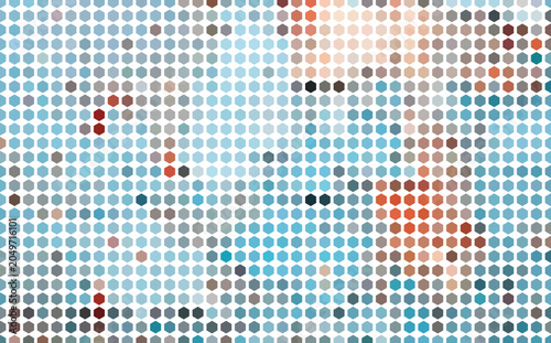 Light blue honeycomb hexagon mosaic background, abstract tech pattern for branding