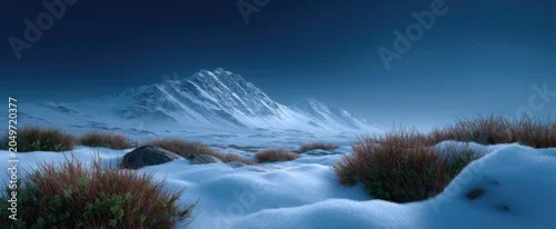 Panel kuchenny z motywem Frosty snow mounds in a chilly polar tundra scenery