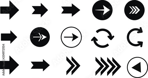 Foto Arrow icons collection directional symbols for user interfaces and web design