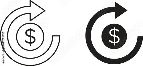Foto Money Transfer Icon Dollar Currency Exchange Financial Transaction Vector Illust