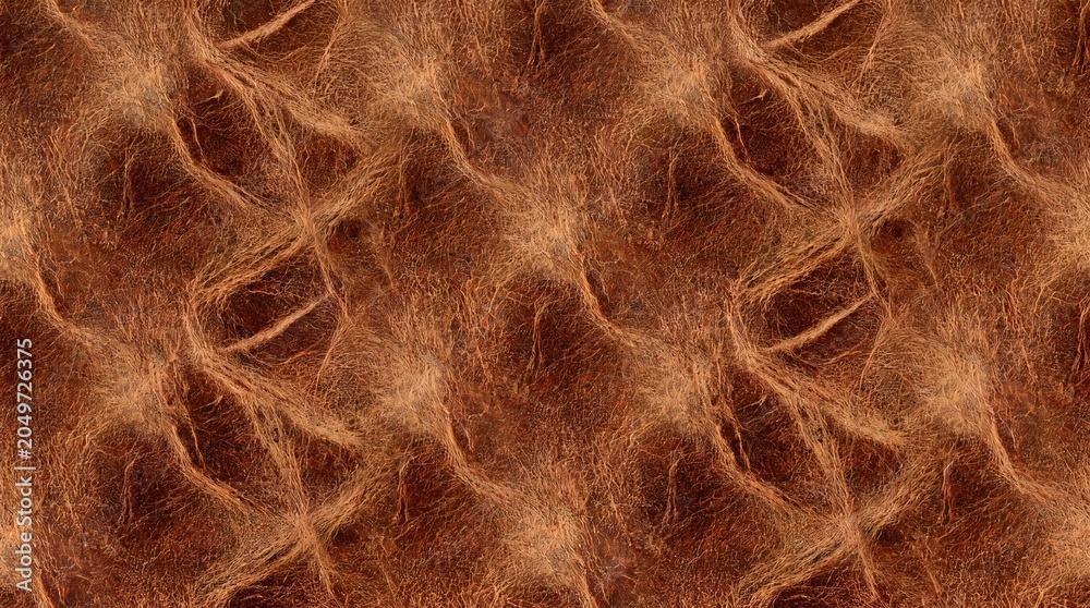 Obraz premium Seamless textured pattern of aged brown leather with intricate woven details