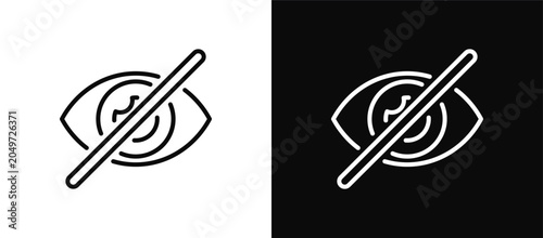 Fotografie Hidden icon set black and white