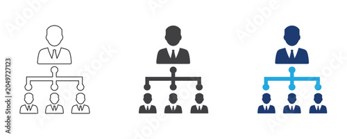 Foto Business Hierarchy Icon with Person and Organizational Structure Symbolizing Corporate Management, Team Organization and Chain of Command