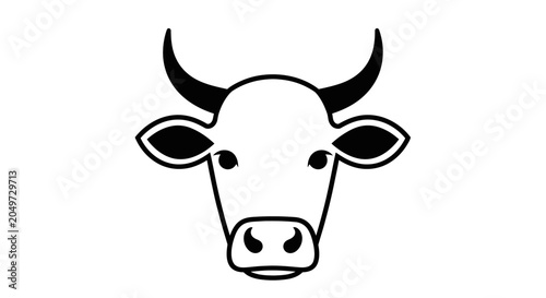 Bull Head Close-up Illustration