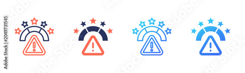 Rating icon set multiple color collection