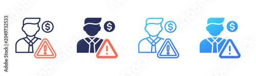 Foto Stakeholder icon set multiple color collection