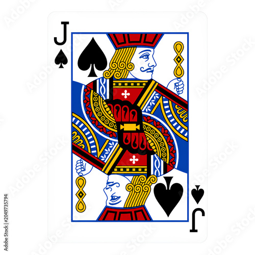 Jack of Spades Playing Card Isolated on Transparent Background, Classic Poker Card PNG, Casino Game Symbol