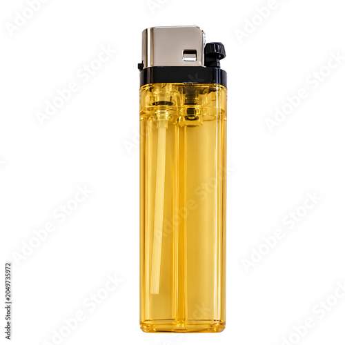 Transparent Disposable Cigarette Lighter Isolated on Transparent Background, Refillable Plastic Lighter PNG, Everyday Ignition Tool