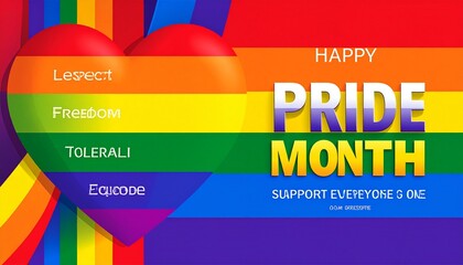 Pride Month Rainbow Heart Poster