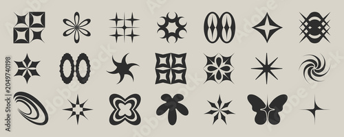 Set of abstract geometric shapes. Abstract minimalist figures. Vector flat illustration for graphic design, posters and flyers.