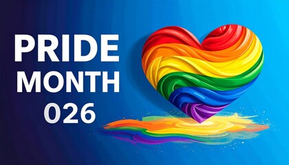 Pride Month Rainbow Heart Graphic