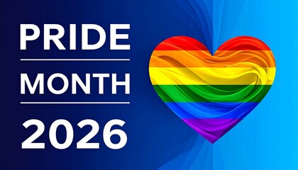 Pride Month Rainbow Heart Graphic