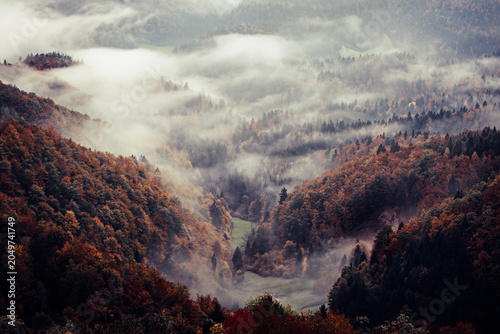 Misty mountain landscape