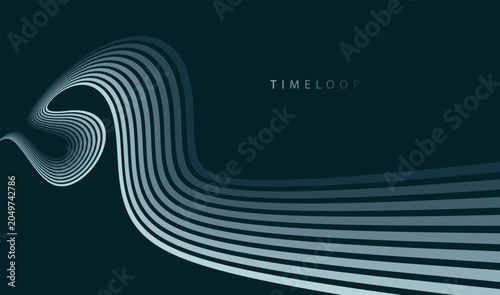 Fotografie Abstract dark lines dissolving in motion, visual metaphor of time, transition and transformation with continuous curves, gradual fading and rhythmic flow