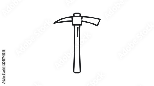 Bild auf Leinwand Pickaxe Outline Vector Illustration