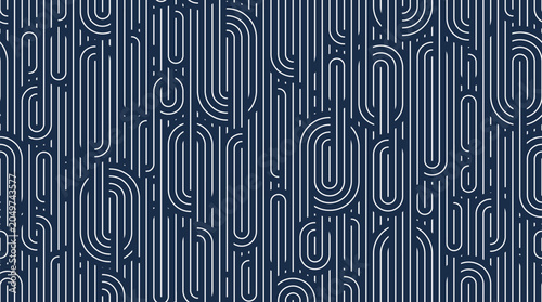 Quadro su tela Linear seamless pattern, vector stripy geometric abstract background, tiling art runny dynamic lines, funky endless retro wallpaper