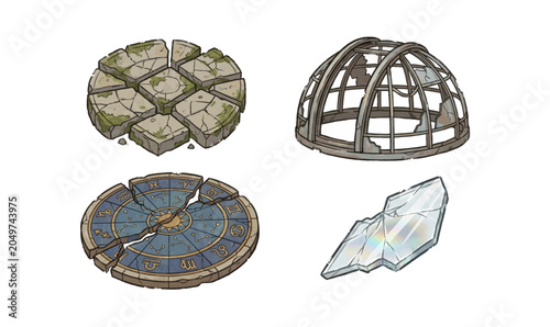 Collection of different compass designs.