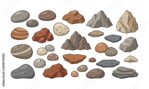 Collection of various rock formations.