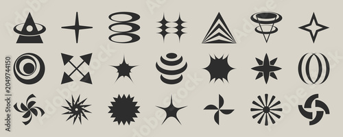 Set of abstract geometric shapes. Abstract minimalist figures. Vector flat illustration for graphic design, posters and flyers.