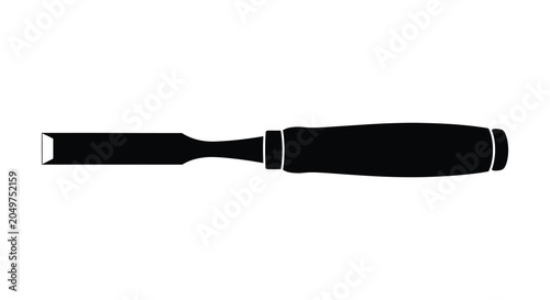 Konstfotografi Wood chisel tool in black silhouette carpenter