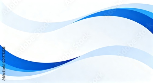 Abstract Blue Wave Background with Flowing Curves and Smooth Modern Design Pattern