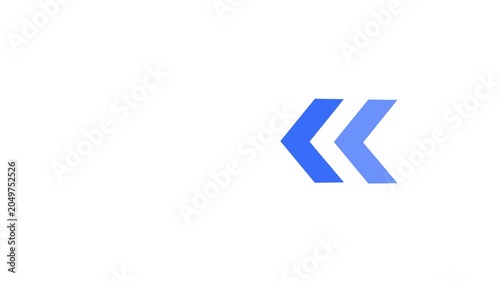 Blue Left Chevron Arrow Animation Loop Navigation Direction Motion Graphic 4K