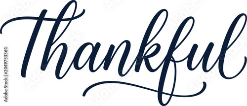 Quadro su tela Vector illustrator thankful typography on transparent background
