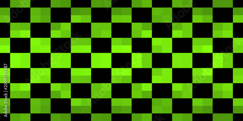 Abstract Seamless Neon Green Geometric Mosaic Grid Pattern Vector Illustraton on Dark Background