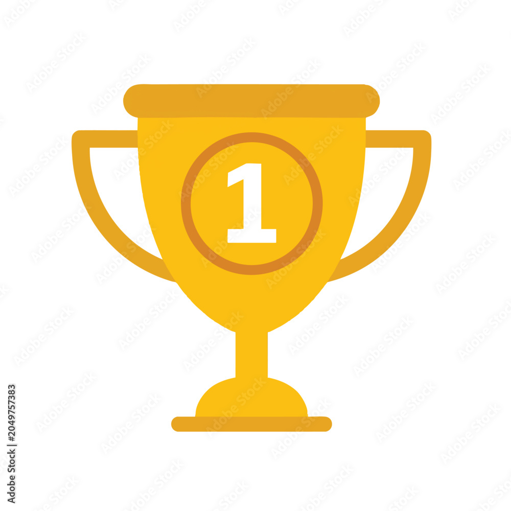 Fototapeta premium Golden Trophy with Number One Symbol.