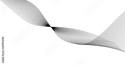 Foto Artistic abstract wave shape with converging lines abstract monochrome backgroun