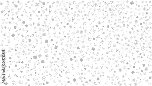 Tableau sur toile random math element pattern on white background vector graphic design