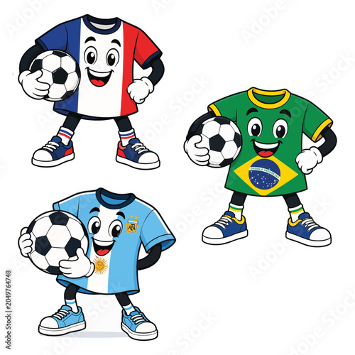 Positive Vibes Mascot cartoon design, smiling shirt character with football