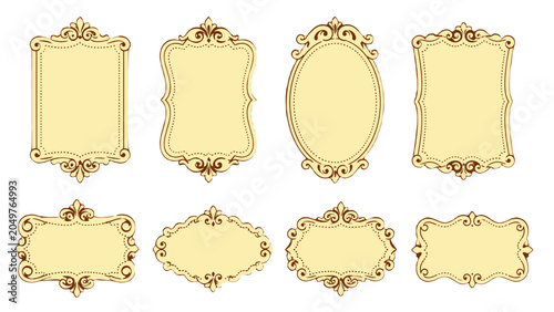 Konstfotografi Set of ornate vintage decorative labels and frames