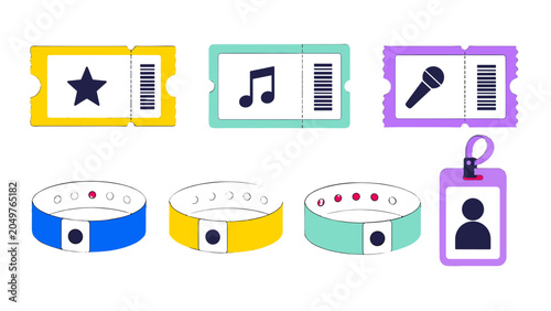 Canvastavla Event admission tickets, wristbands and identification badge set