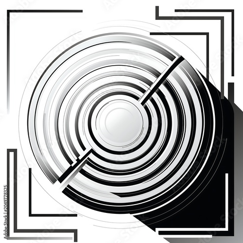 Abstract Geometric Concentric Circles Design.