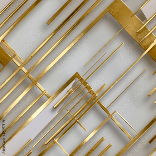 Abstract Gold Lines on Gray Background.