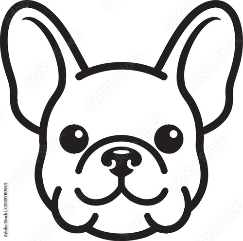 French bulldog head silhouette minimalist line art for pet businesses and animal lovers