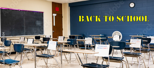 Back to School Written on Classroom Wall