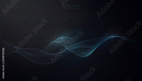 Abstract Wave Pattern with Glowing Lines.