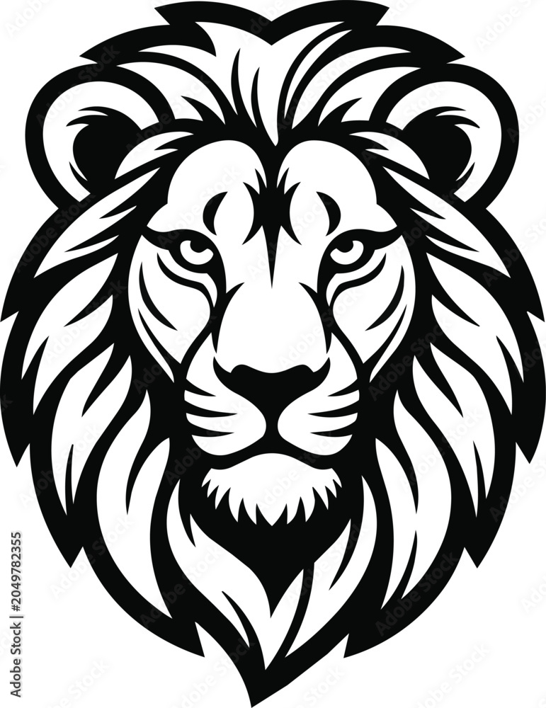 Fototapeta premium Majestic lion head illustration