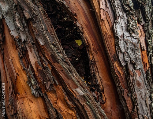 Closeup View of a Tree Knot with Vibrant Colors.