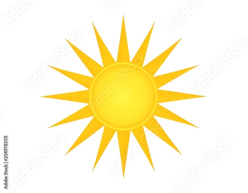 Bright Yellow Sun with Radiant Rays.
