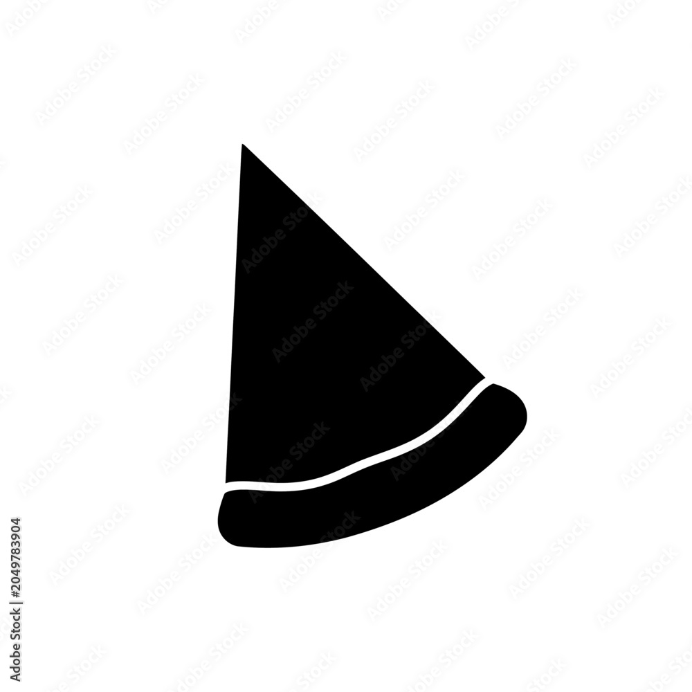 Fototapeta premium Simple Black Witch Hat Icon Silhouette Design.