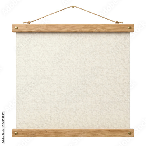 Tableau sur toile Blank hanging scroll with wooden dowels template