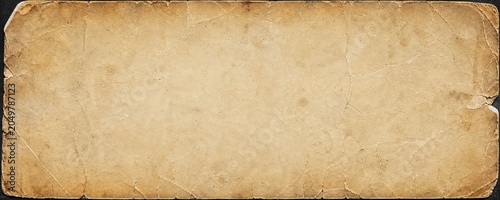 Horizontal, aged, textured parchment paper background with distressed edges and subtle imperfections, evoking a vintage or historical feel.