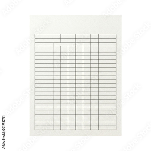 Vászonkép Blank ledger graph paper document page